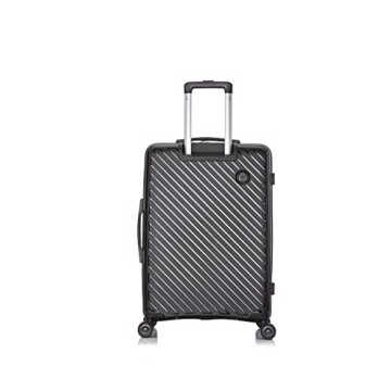 Rockland Prague Hardside Luggage with Spinner Wheels, Black, 3-Piece Set (20/24/28)