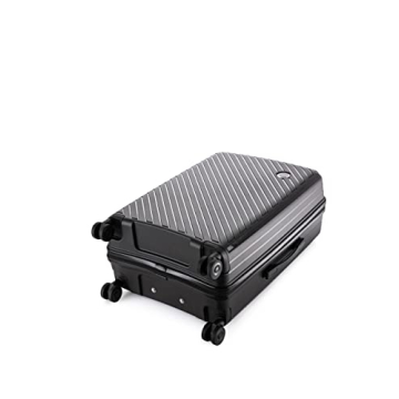 Rockland Prague Hardside Luggage with Spinner Wheels, Black, 3-Piece Set (20/24/28)