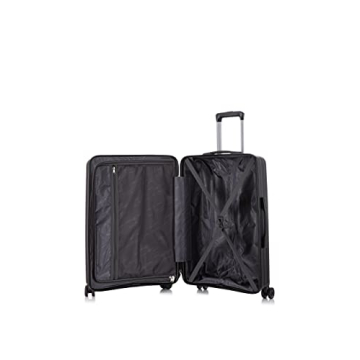 Rockland Prague Hardside Luggage with Spinner Wheels, Black, 3-Piece Set (20/24/28)