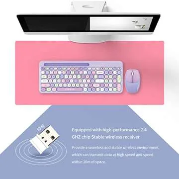FOPETT Wireless Keyboard and Mouse Set - Silent 2.4GHz Combo