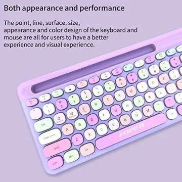 FOPETT Wireless Keyboard and Mouse Set - Silent 2.4GHz Combo