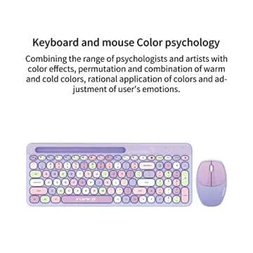 FOPETT Wireless Keyboard and Mouse Set - Silent 2.4GHz Combo