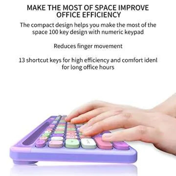 FOPETT Wireless Keyboard and Mouse Set - Silent 2.4GHz Combo