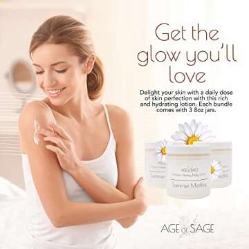 Age of Sage Body Lotion with Shea Butter - Gifts for Her, Body Moisturizers Infused with Coconut & Sunflower Oils, Valentines Gifts for Women Summer Medley Scent, Pack of Three 8 oz Jars