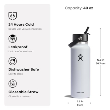 Hydro Flask Wide Flex Straw Cap Oat 40 Oz Cool and Convenient Water Bottle