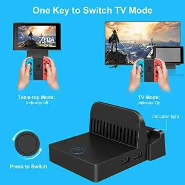 Ukor TV Docking Station for Switch - Portable Charging Stand and HDMI Adapter with Extra USB 3.0 Port, Replacement Charging Dock for Nintendo Switch