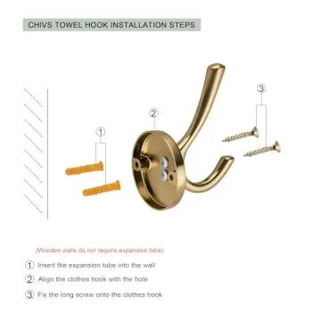 TUNNY 5 Pack Round Coat Towel Hooks - Champagne Bronze Coat Hooks for Hanging Coats Towel Hooks for Bathroom Wall Mounted Zinc Alloy Bath Towel Hooks Robe Clothes Hook Holder Heavy Duty Wall Hooks