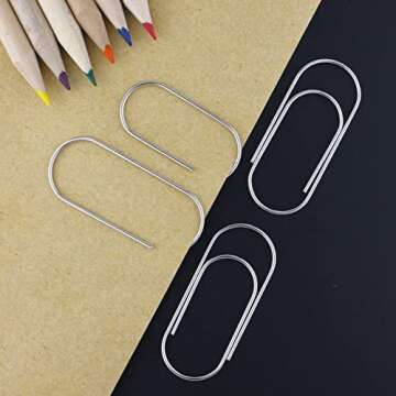 Tesstor Wide Jumbo Paper Clips - Stylish 50mm Office Supplies