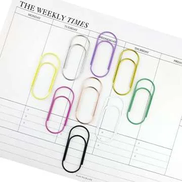 Tesstor Wide Jumbo Paper Clips - Stylish 50mm Office Supplies