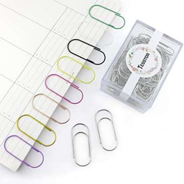 Tesstor Wide Jumbo Paper Clips - Stylish 50mm Office Supplies