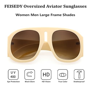 Stylish FEISEDY Retro Aviator Sunglasses for Everyone