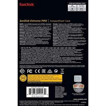 SanDisk 32GB Extreme PRO CompactFlash - Speed & Quality