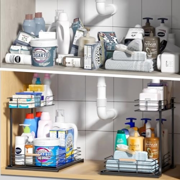 LAMU Under Sink 2 Tier Organizer for Kitchen & Bath