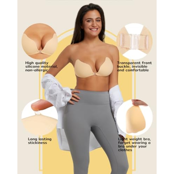 Niidor Strapless Bra Invisible Adhesive Bra for Women