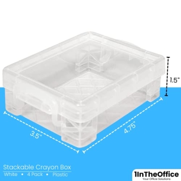 Stackable Clear 1InTheOffice Crayon Box for Art Supplies