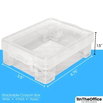 Stackable Clear 1InTheOffice Crayon Box for Art Supplies