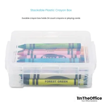 Stackable Clear 1InTheOffice Crayon Box for Art Supplies