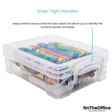 Stackable Clear 1InTheOffice Crayon Box for Art Supplies
