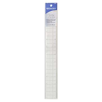 Precision Westcott Grid Ruler with Metal Edge 12 Inch