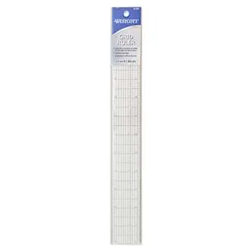 Precision Westcott Grid Ruler with Metal Edge 12 Inch