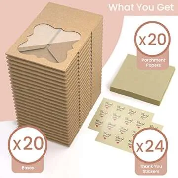 Durable 20 Pack Cookie Boxes for Gift Giving