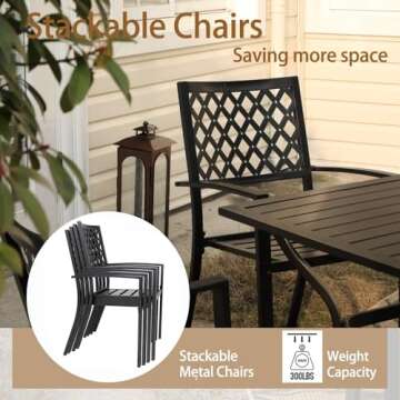 Durable Outdoor Stackable Chairs - PHI VILLA Patio Set