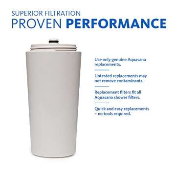 Aquasana Shower Water Filter System Replacement Cartridge - Filters Over 90% of Chlorine - Carbon & ...