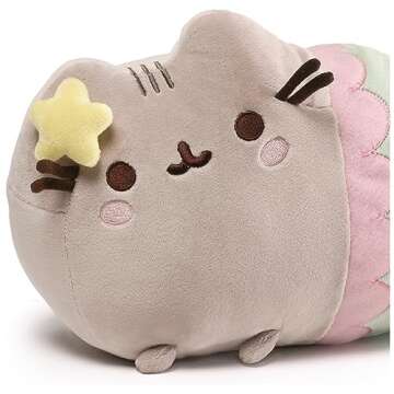 Gund Pusheen Mermaid Plush, Stuffed Animal for Ages 8 and Up, Green/Pink, 12”