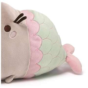 Gund Pusheen Mermaid Plush, Stuffed Animal for Ages 8 and Up, Green/Pink, 12”