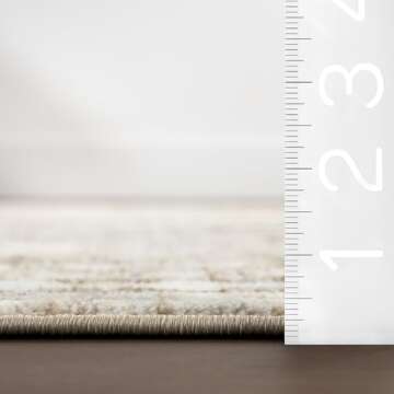 nuLOOM Fringed Performance Indoor Area Rug, Power Loomed, Easy Clean, Durable, Non-Shed, 5' x 8', Vanesa Light Brown