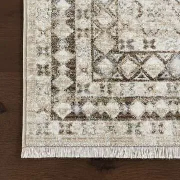 nuLOOM Fringed Performance Area Rug 5x8 in Light Brown