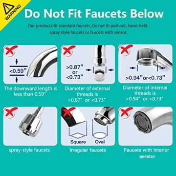 Long Lasting Faucet Water Filter for Bathroom Sink, Kitchen Water Sink Filter for Removing Chlorine Fluoride Heavy Metals, Hard Water Softener Purifier with Activated Carbon Tap Filtration(4 Filters)