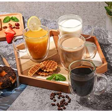 Rechano 4 Pack Insulated Coffee Mugs - Stylish & Functional