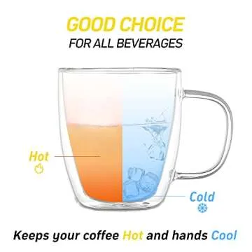 Rechano 4 Pack Insulated Coffee Mugs - Stylish & Functional