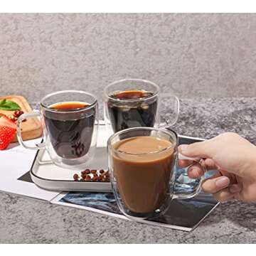 Rechano 4 Pack Insulated Coffee Mugs - Stylish & Functional