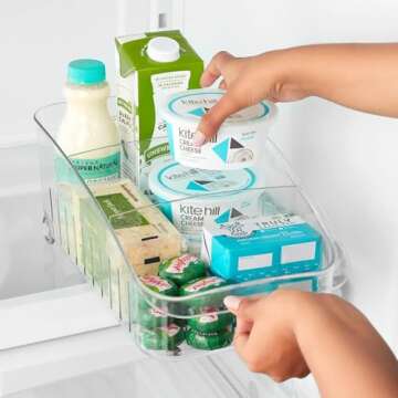 YouCopia RollOut® Fridge Drawer 8", Fridge Organizer and Storage, Clear BPA-Free Refrigerator Bin with Adjustable Dividers