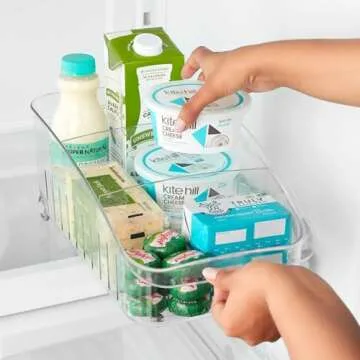 YouCopia RollOut® Fridge Drawer 8", Fridge Organizer and Storage, Clear BPA-Free Refrigerator Bin with Adjustable Dividers