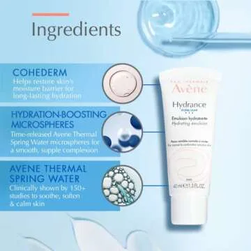 Avene Hydrance RICH Hydrating Cream, Daily Face Moisturizer, Non-Comedogenic, 1.3 Oz