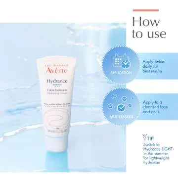 Avene Hydrance RICH Hydrating Cream, Daily Face Moisturizer, Non-Comedogenic, 1.3 Oz