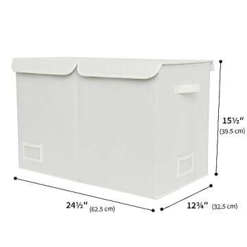 GRANNY SAYS White Toy Chest, White Storage Bins with Lids, Toy Storage for Kids, Stuffed Animal Storage for Playroom, Toy Box for Living Room Area, Plush Toys Storage Bins, Pearl White