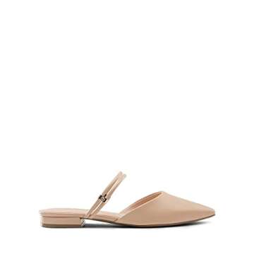 DREAM PAIRS Mules for Women Flats Pointed Toe Two-Way Wear Slip on Slides Shoes,Size 9,Nude,SDML2317...