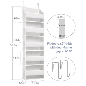 ULG Over Door Organizer with 5 Pockets and Mesh Storage