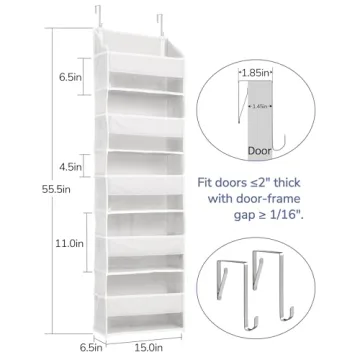 ULG Over Door Organizer with 5 Pockets and Mesh Storage