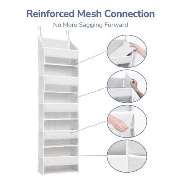 ULG Over Door Organizer with 5 Pockets and Mesh Storage