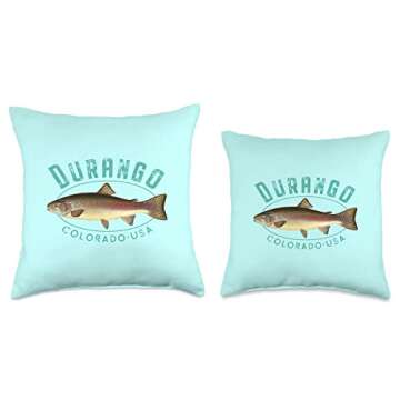 Durango Colorado Trout Durango Colorado Throw Pillow, 16x16, Multicolor
