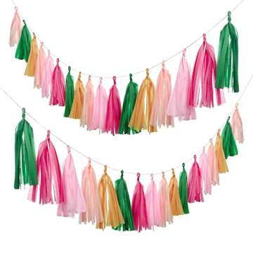 Guzon 25PCS Green Pink Party Decorations - Ideal for Summer Celebrations & Events!