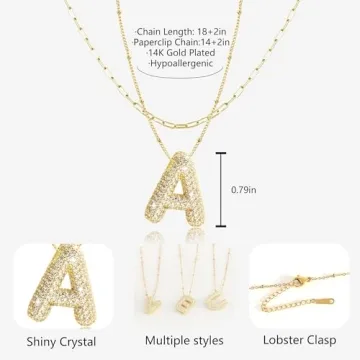 GIFT4U Trendy Initial Necklace - Adjustable Gold Jewelry