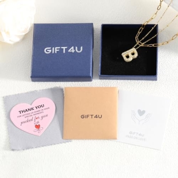 GIFT4U Trendy Initial Necklace - Adjustable Gold Jewelry