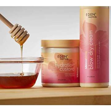 EDEN BodyWorks Hibiscus Honey Hydration Custard | 8 oz | Define Light & Bouncy Curls - Moisturize & Soften Hair