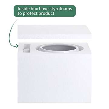 POTEY Ceramic Planter Flower Plant Pot - 5.1” with Drain Hole Saucer-Enough Space - Modern Decorative for Indoor Planters-White with Gold and Grey Detailing